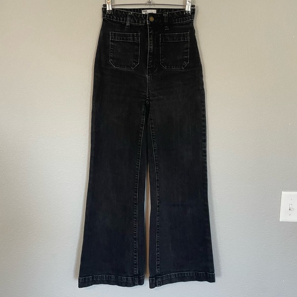 Rolla’s Sailor High Rise Wide Leg Jeans in Black - Size 25 - Picture 2 of 5